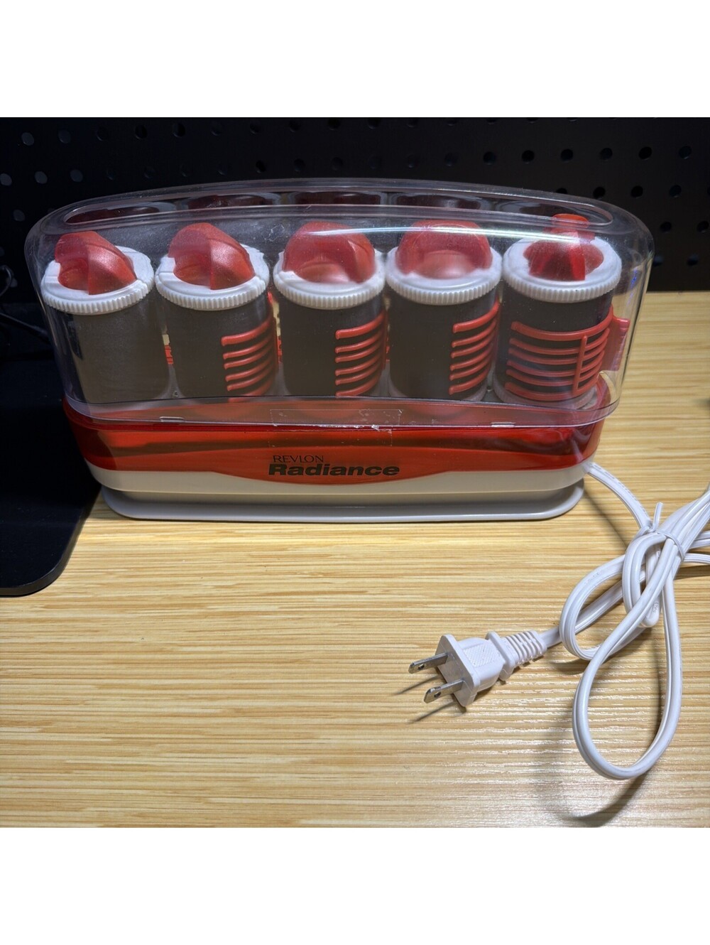 Revlon Radiance Hot Rollers Hair Setter RVH231 5 Jumbo Flocked Heated Red Set